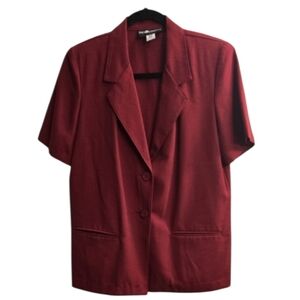 Sag Harbor red short sleeve blazer, 8 petite